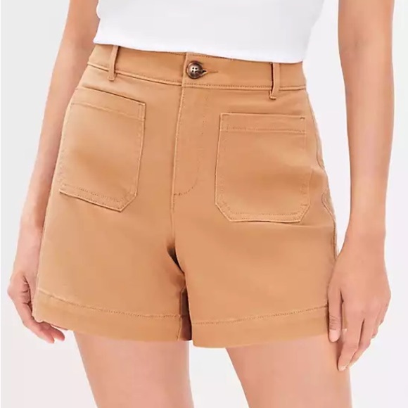 Loft Curvy Palmer Shorts in Twill - Picture 1 of 7